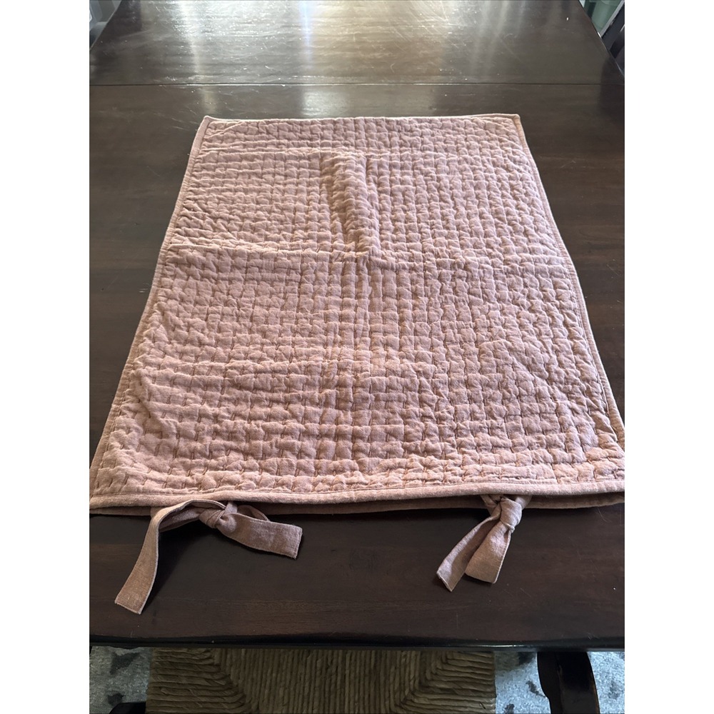 Pottery Barn Pillow Sham STANDARD Pickstitch Cotton Quilted Brick Rust for Fall - Picture 3 of 5
